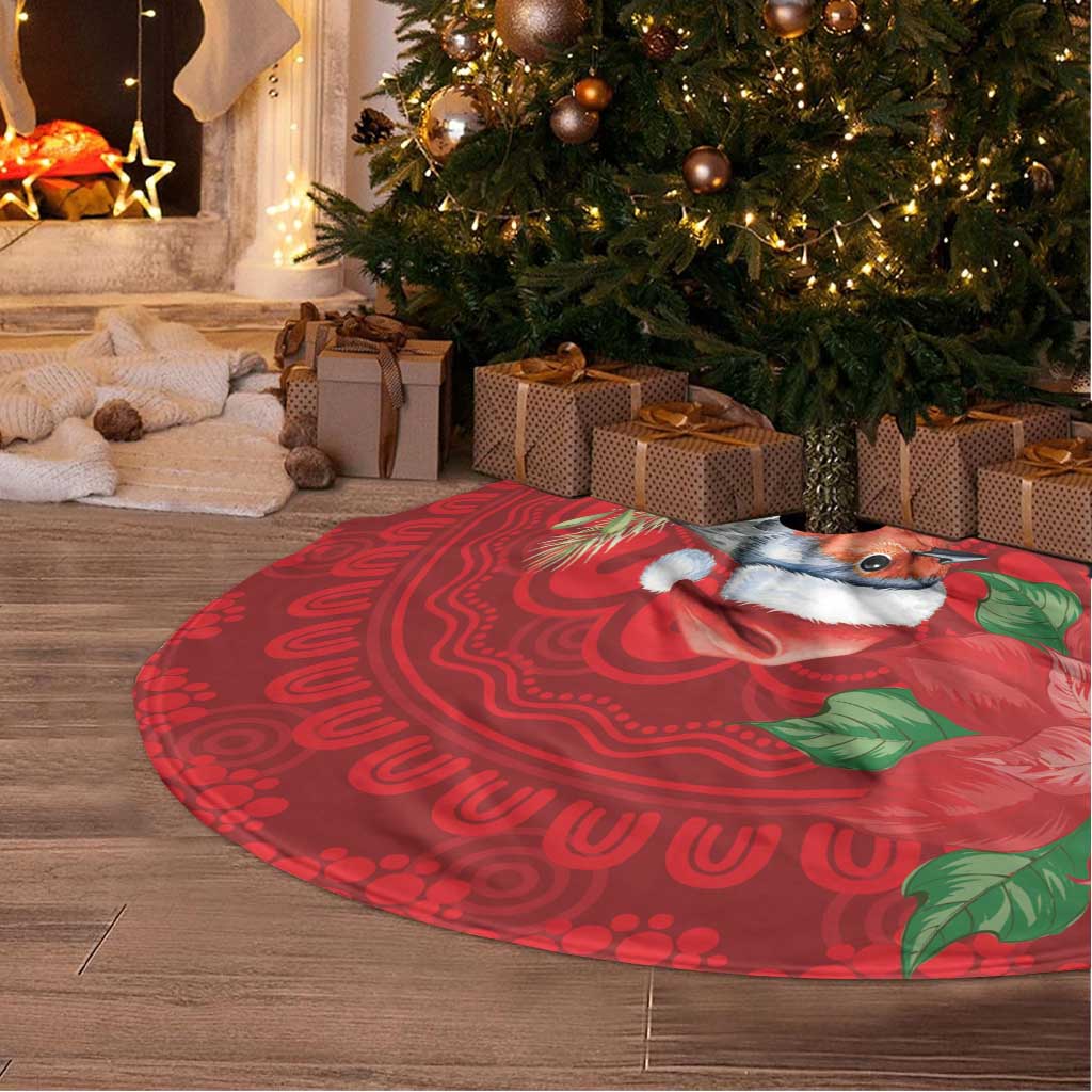 Australian Scarlet Robin Tree Skirt Aboriginal Inspired Christmas - Aussie Hoodie
