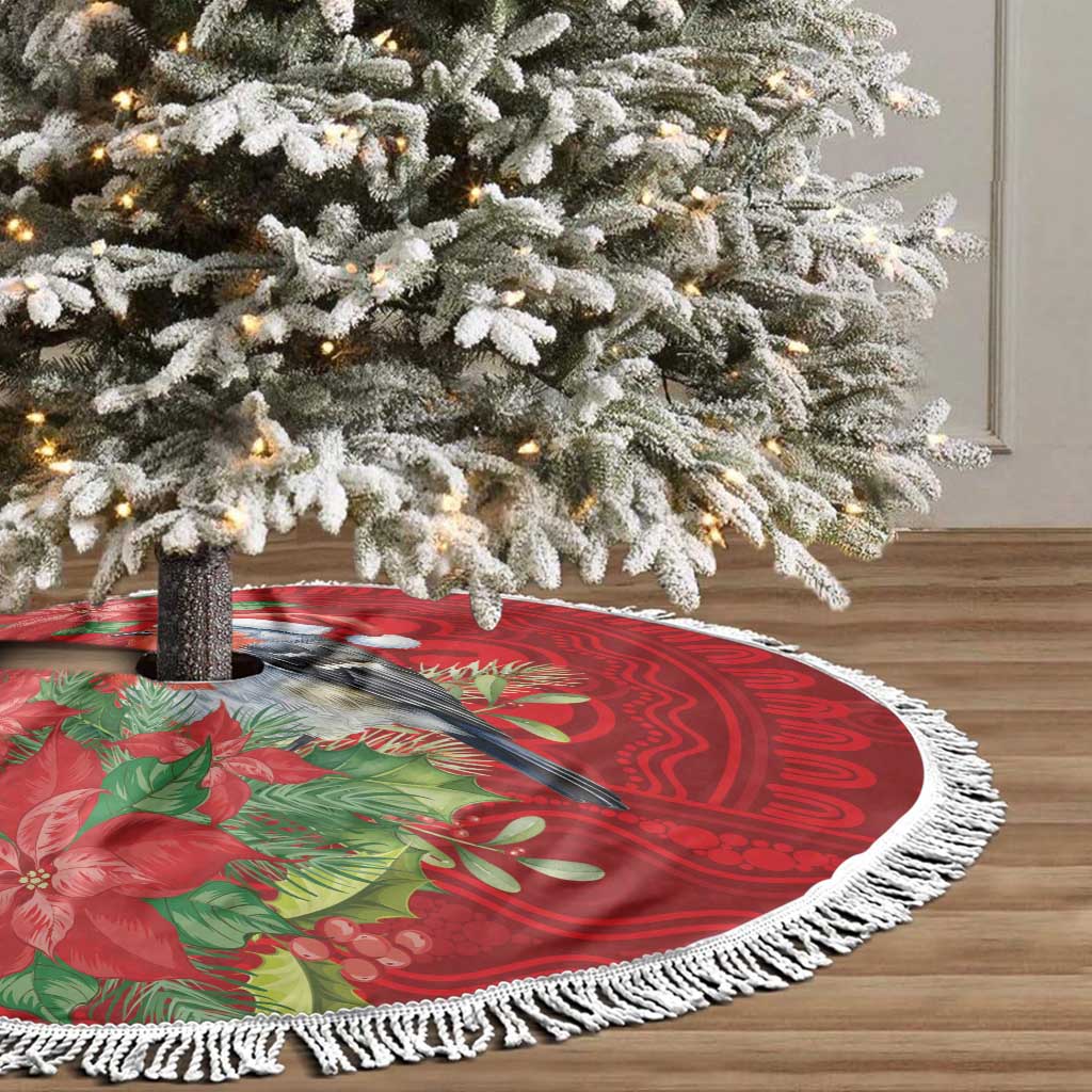 Australian Scarlet Robin Tree Skirt Aboriginal Inspired Christmas - Aussie Hoodie