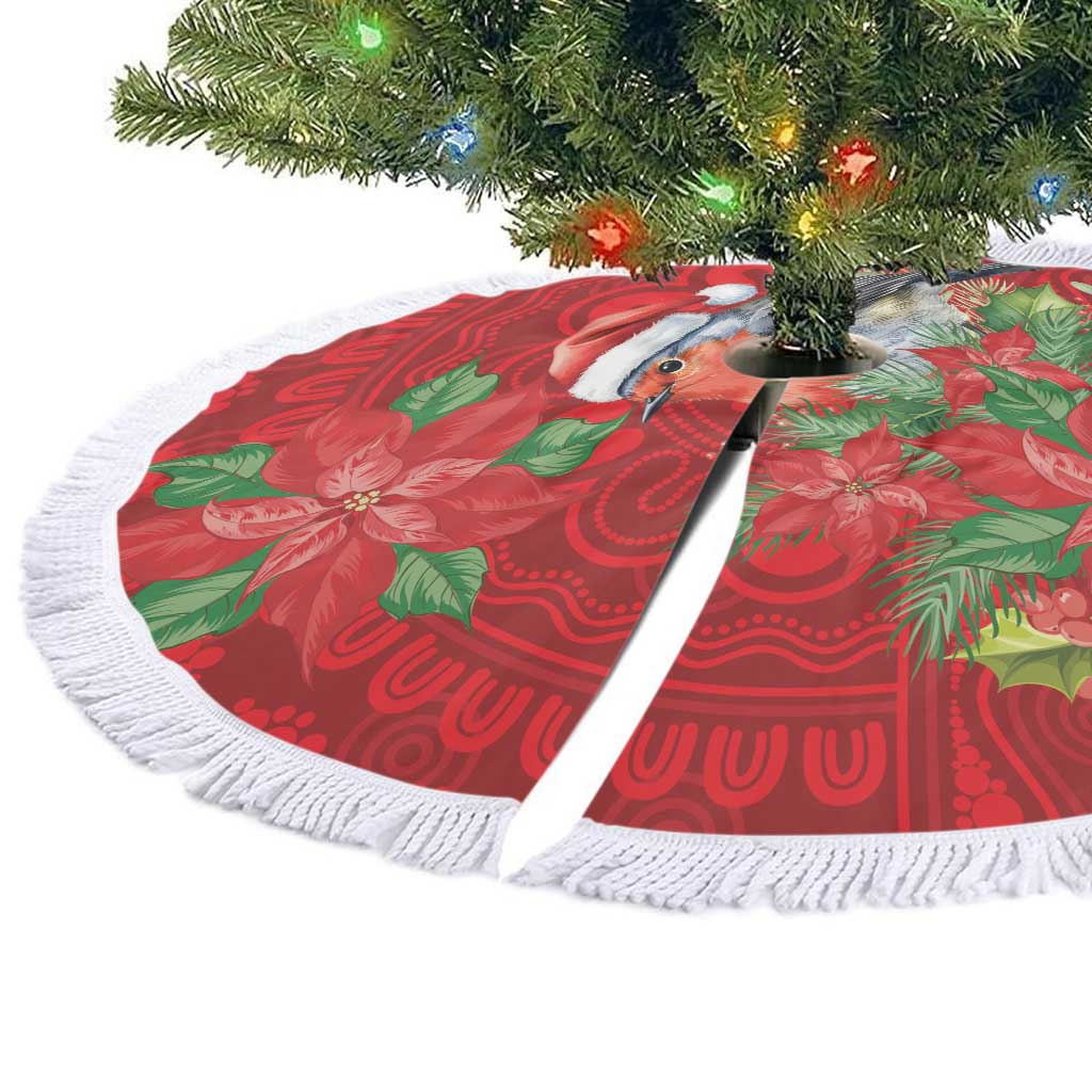 Australian Scarlet Robin Tree Skirt Aboriginal Inspired Christmas - Aussie Hoodie