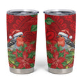 Australian Scarlet Robin Tumbler Cup Aboriginal Inspired Christmas - Aussie Hoodie