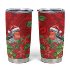 Australian Scarlet Robin Tumbler Cup Aboriginal Inspired Christmas - Aussie Hoodie