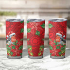 Australian Scarlet Robin Tumbler Cup Aboriginal Inspired Christmas - Aussie Hoodie