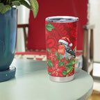 Australian Scarlet Robin Tumbler Cup Aboriginal Inspired Christmas - Aussie Hoodie