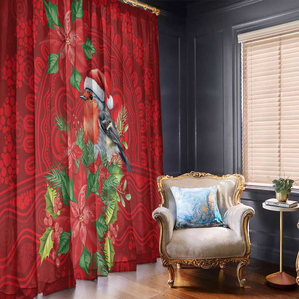 Australian Scarlet Robin Window Curtain Aboriginal Inspired Christmas - Aussie Hoodie