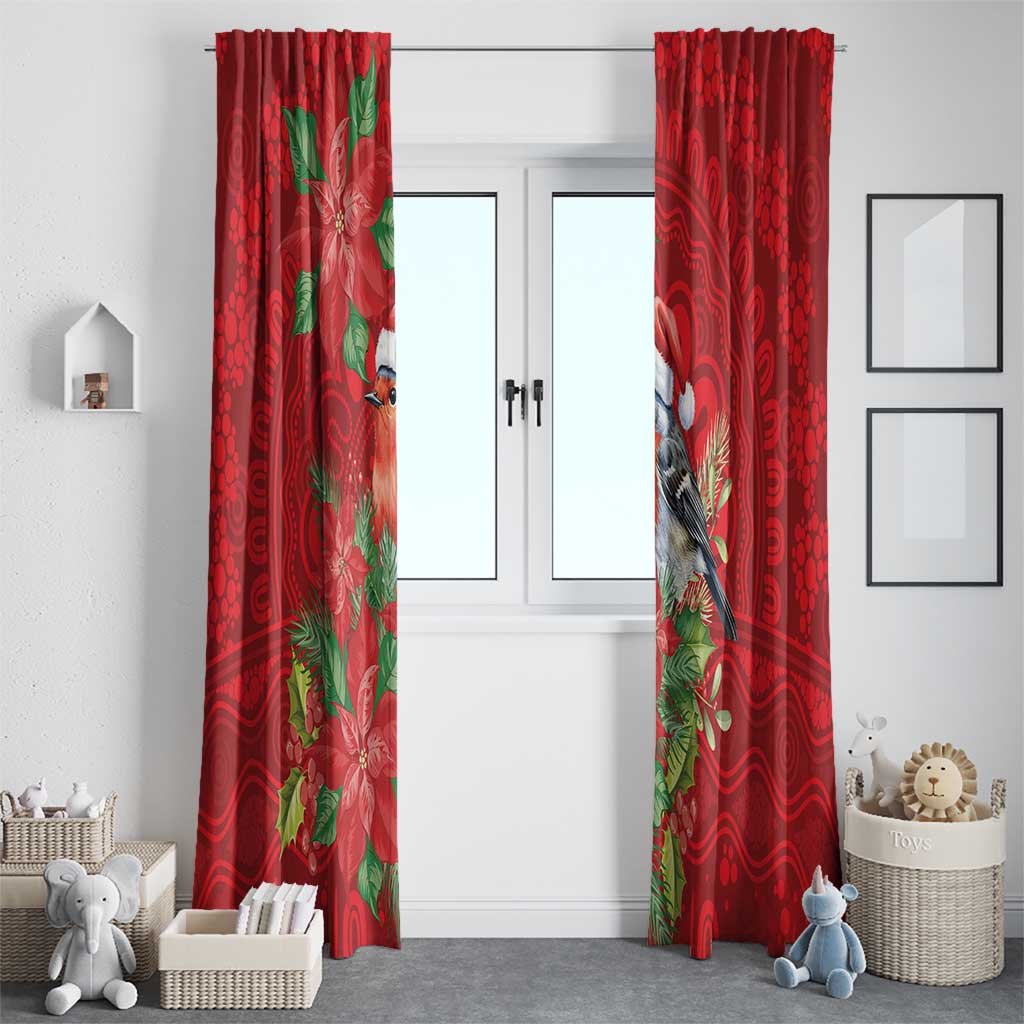Australian Scarlet Robin Window Curtain Aboriginal Inspired Christmas - Aussie Hoodie