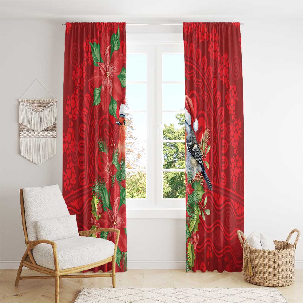 Australian Scarlet Robin Window Curtain Aboriginal Inspired Christmas - Aussie Hoodie