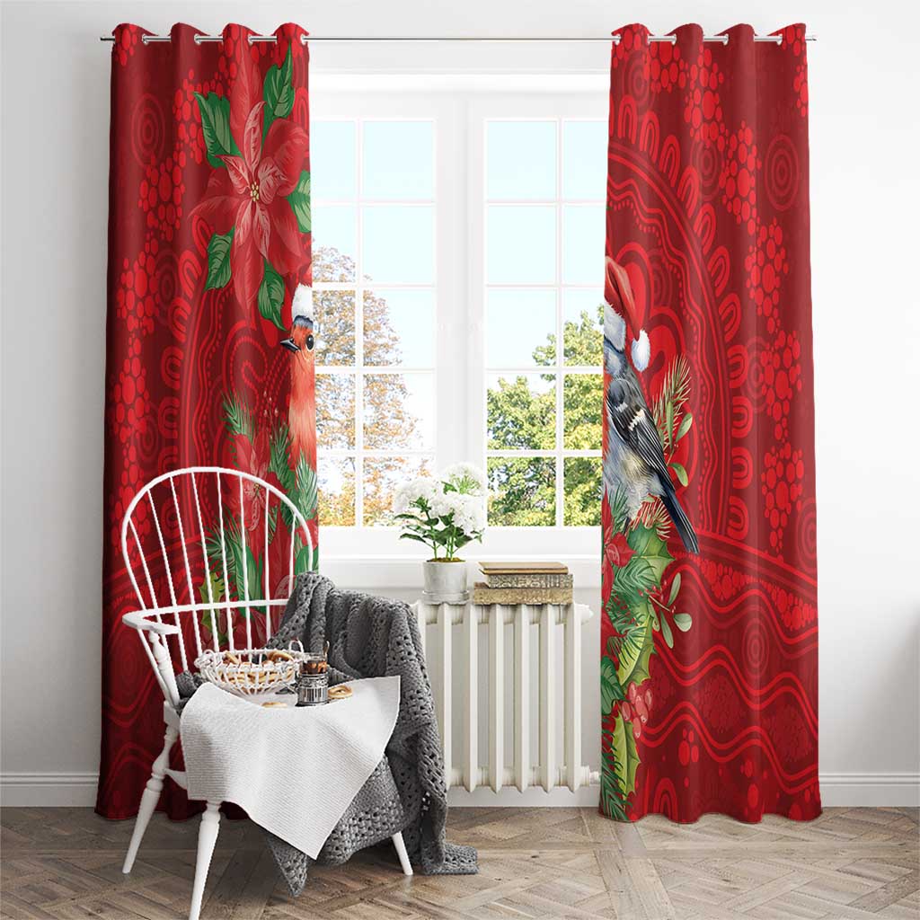 Australian Scarlet Robin Window Curtain Aboriginal Inspired Christmas - Aussie Hoodie
