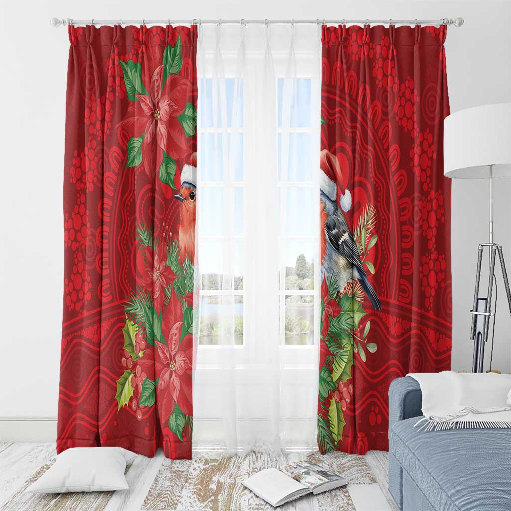 Australian Scarlet Robin Window Curtain Aboriginal Inspired Christmas - Aussie Hoodie