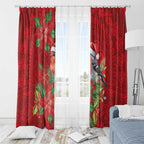 Australian Scarlet Robin Window Curtain Aboriginal Inspired Christmas - Aussie Hoodie