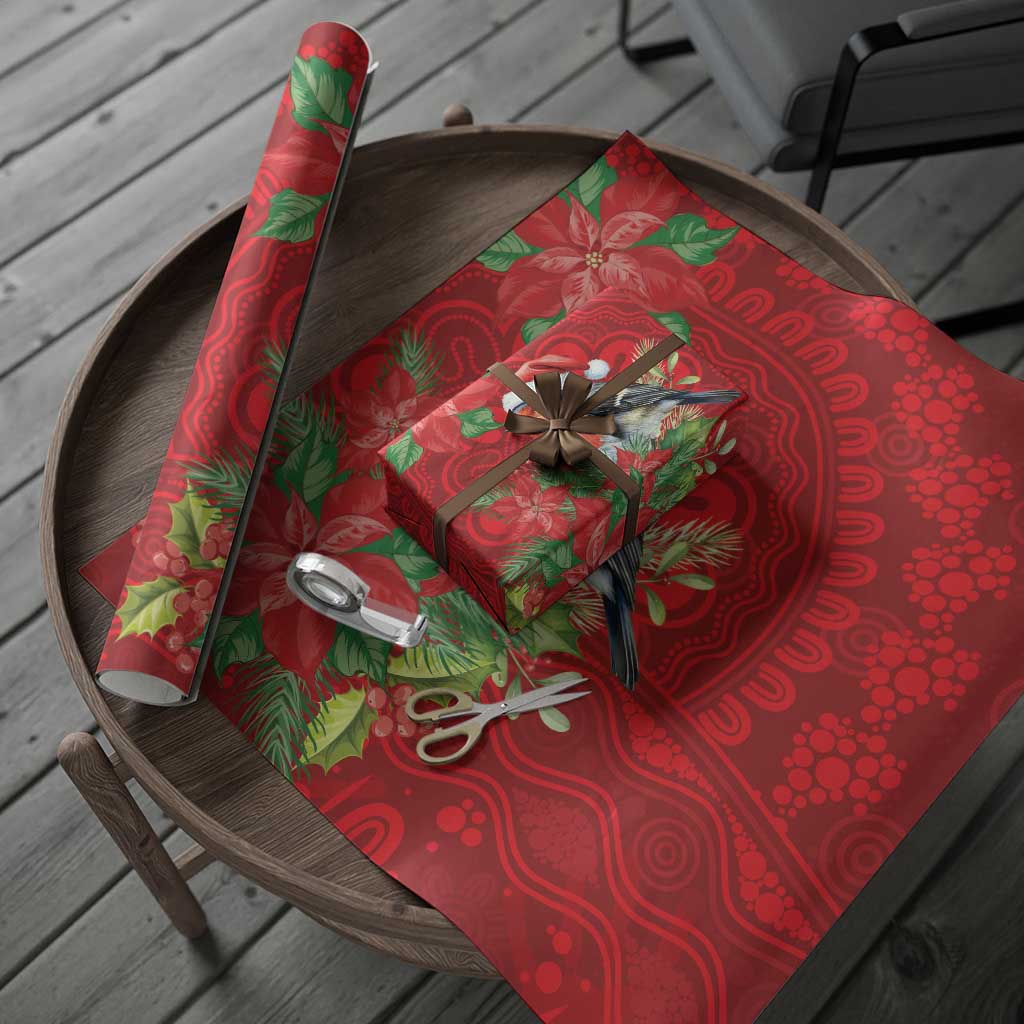 Australian Scarlet Robin Wrapping Paper Aboriginal Inspired Christmas - Aussie Hoodie