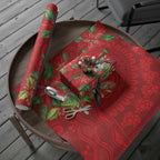Australian Scarlet Robin Wrapping Paper Aboriginal Inspired Christmas - Aussie Hoodie