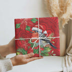 Australian Scarlet Robin Wrapping Paper Aboriginal Inspired Christmas - Aussie Hoodie
