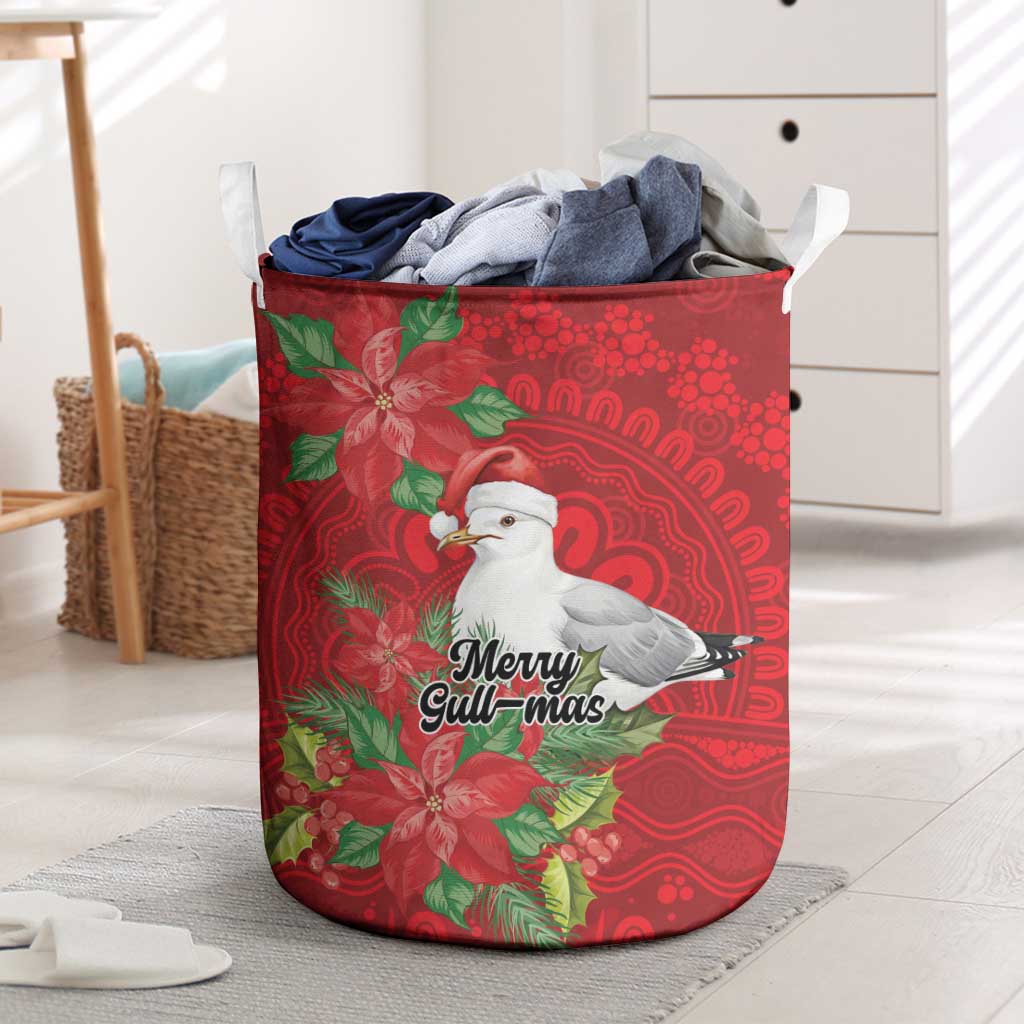 Australian Silver Gull Laundry Basket Aboriginal Inspired Christmas - Aussie Hoodie