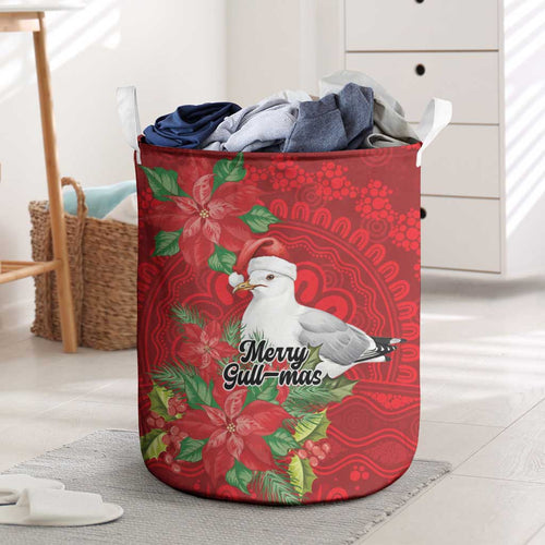 Australian Silver Gull Laundry Basket Aboriginal Inspired Christmas - Aussie Hoodie