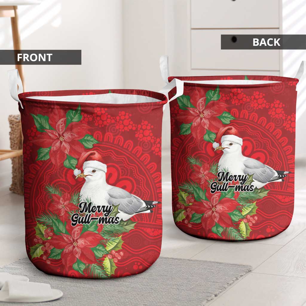 Australian Silver Gull Laundry Basket Aboriginal Inspired Christmas - Aussie Hoodie