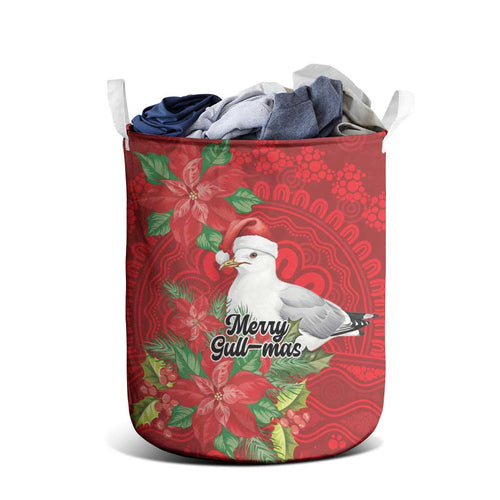 Australian Silver Gull Laundry Basket Aboriginal Inspired Christmas - Aussie Hoodie