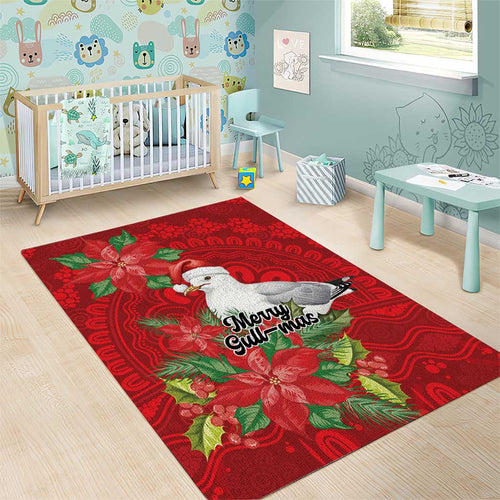 Australian Silver Gull Area Rug Aboriginal Inspired Christmas - Aussie Hoodie