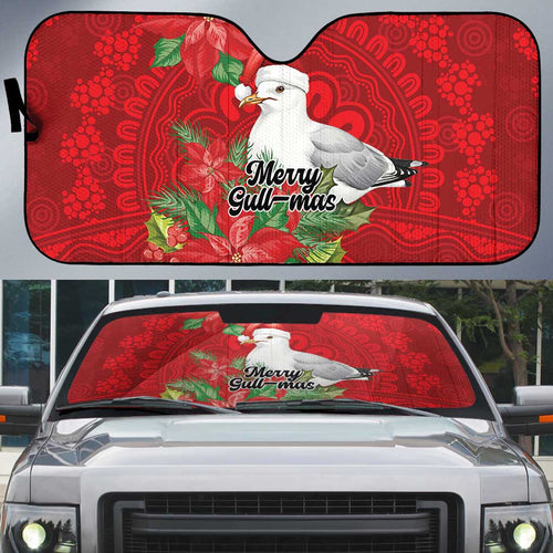 Australian Silver Gull Auto Sun Shade Aboriginal Inspired Christmas - Aussie Hoodie