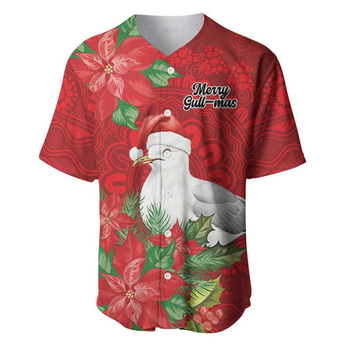 Australian Silver Gull Baseball Jersey Aboriginal Inspired Christmas - Aussie Hoodie