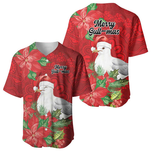 Australian Silver Gull Baseball Jersey Aboriginal Inspired Christmas - Aussie Hoodie