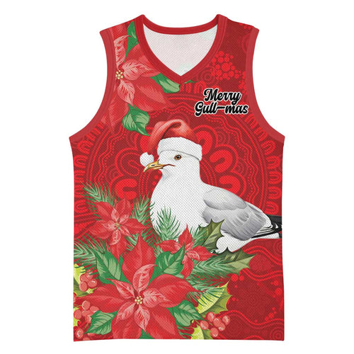 Australian Silver Gull Basketball Jersey Aboriginal Inspired Christmas - Aussie Hoodie