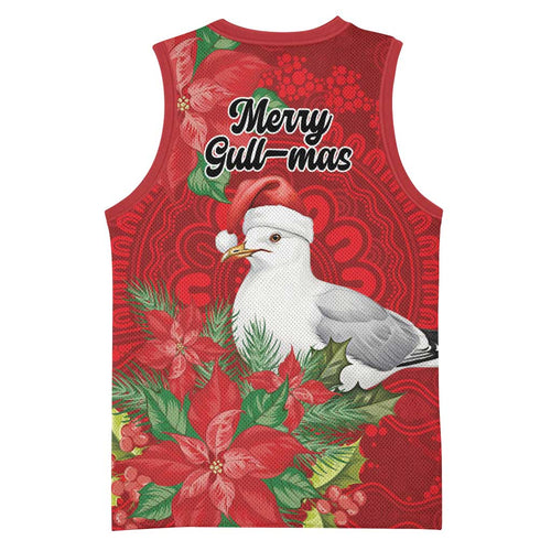 Australian Silver Gull Basketball Jersey Aboriginal Inspired Christmas - Aussie Hoodie