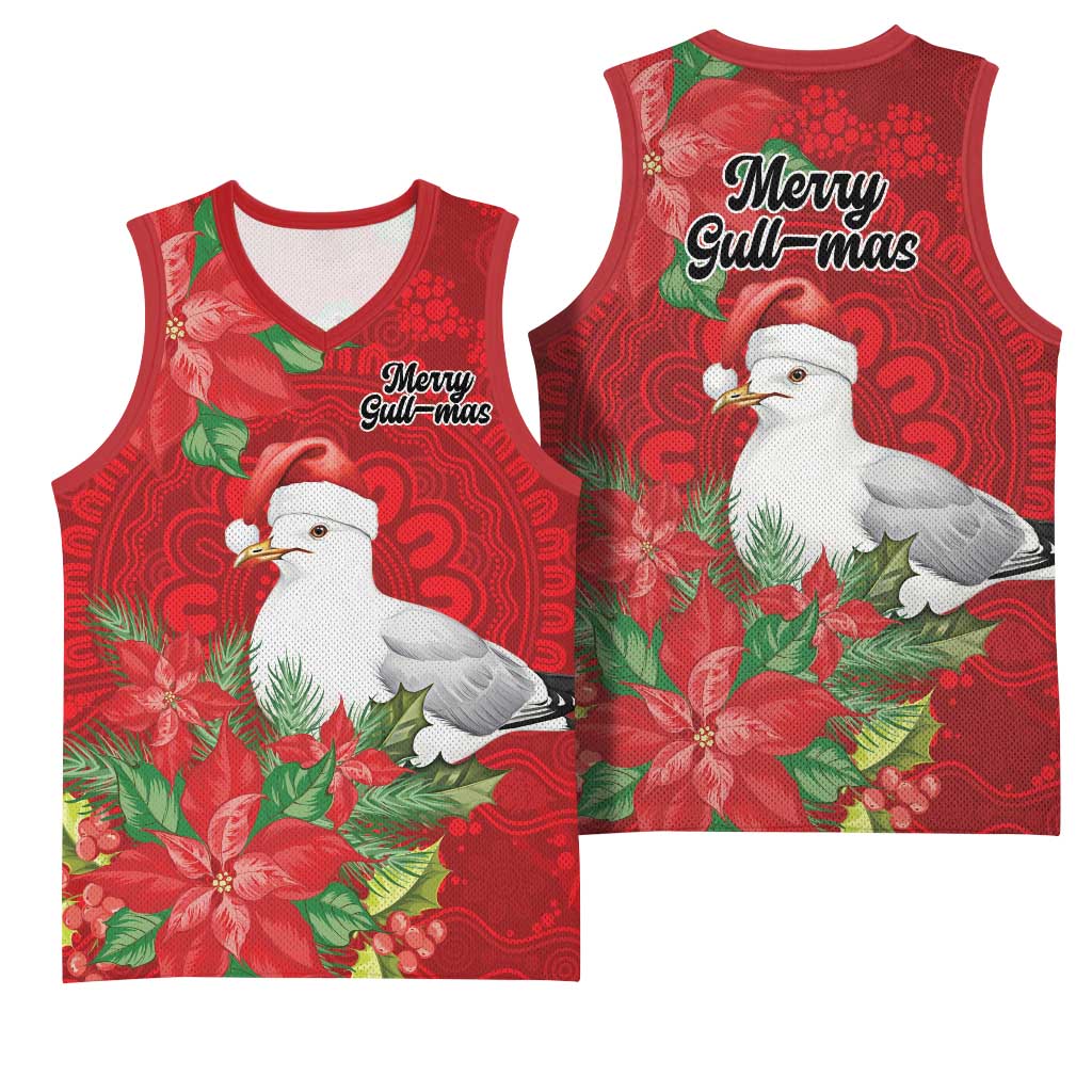 Australian Silver Gull Basketball Jersey Aboriginal Inspired Christmas - Aussie Hoodie