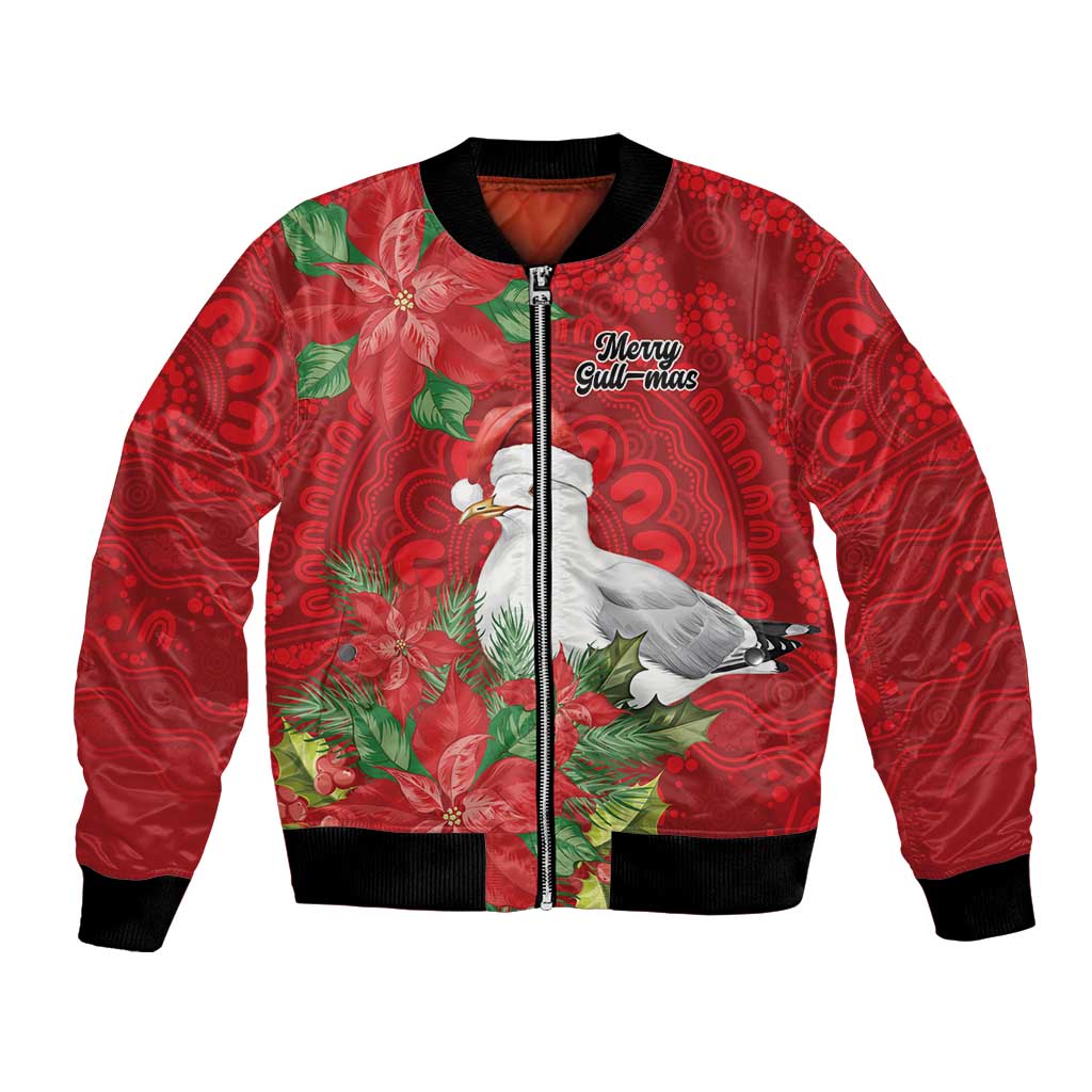 Australian Silver Gull Bomber Jacket Aboriginal Inspired Christmas - Aussie Hoodie