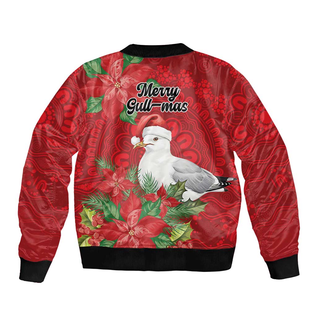 Australian Silver Gull Bomber Jacket Aboriginal Inspired Christmas - Aussie Hoodie