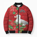 Australian Silver Gull Bomber Puffer Jacket Aboriginal Inspired Christmas - Aussie Hoodie