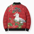 Australian Silver Gull Bomber Puffer Jacket Aboriginal Inspired Christmas - Aussie Hoodie