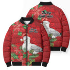 Australian Silver Gull Bomber Puffer Jacket Aboriginal Inspired Christmas - Aussie Hoodie