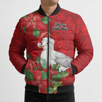 Australian Silver Gull Bomber Puffer Jacket Aboriginal Inspired Christmas - Aussie Hoodie