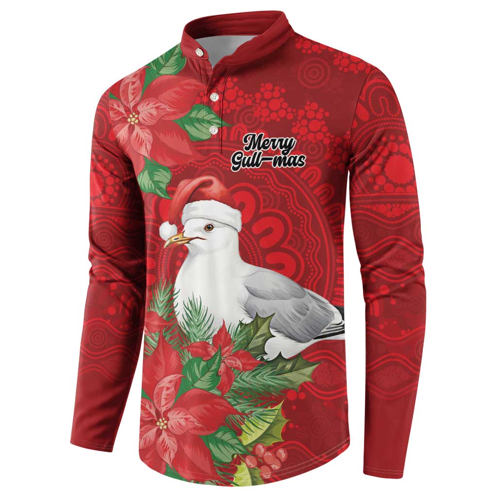 Australian Silver Gull Button Sweatshirt Aboriginal Inspired Christmas - Aussie Hoodie