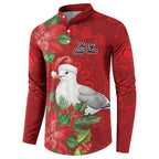 Australian Silver Gull Button Sweatshirt Aboriginal Inspired Christmas - Aussie Hoodie