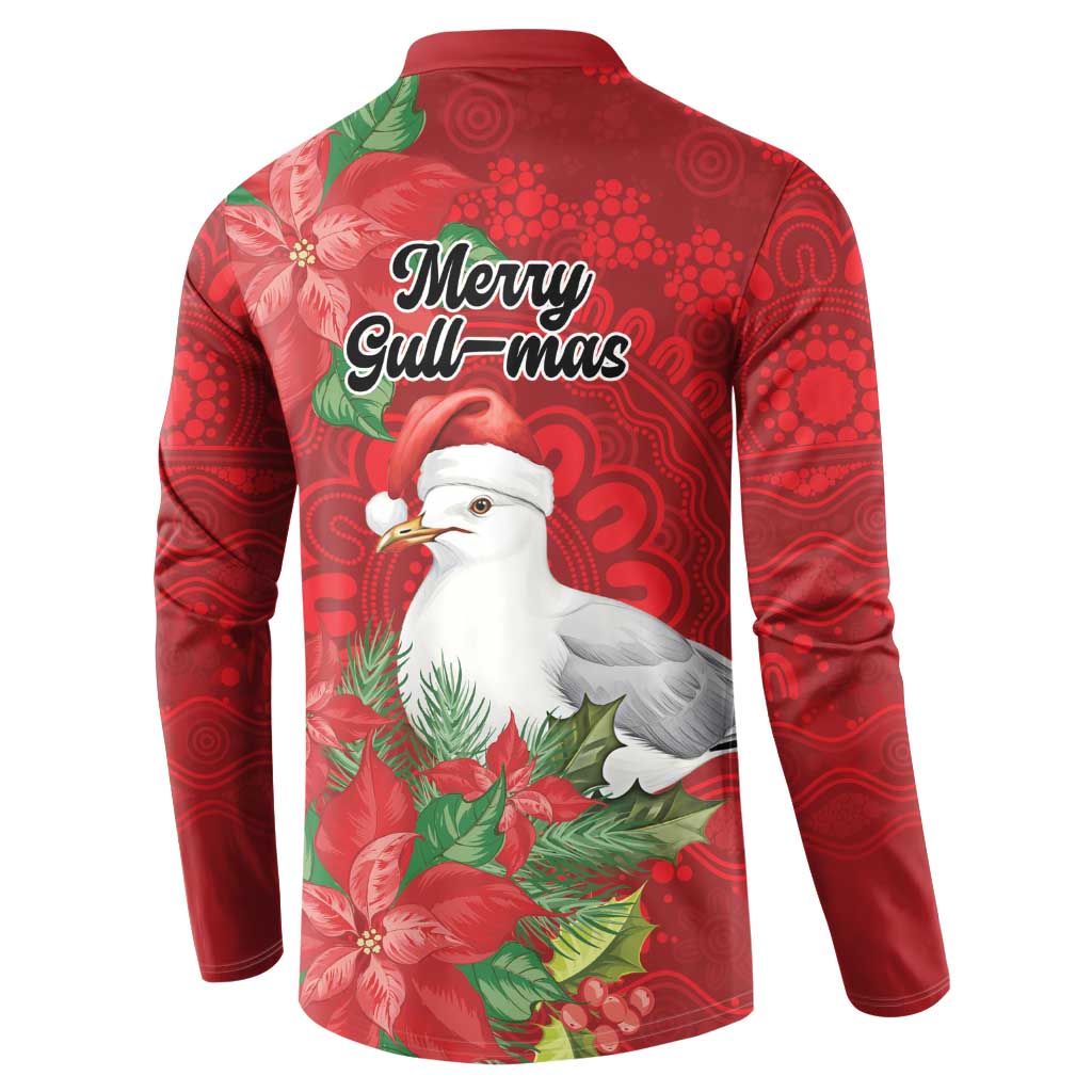 Australian Silver Gull Button Sweatshirt Aboriginal Inspired Christmas - Aussie Hoodie