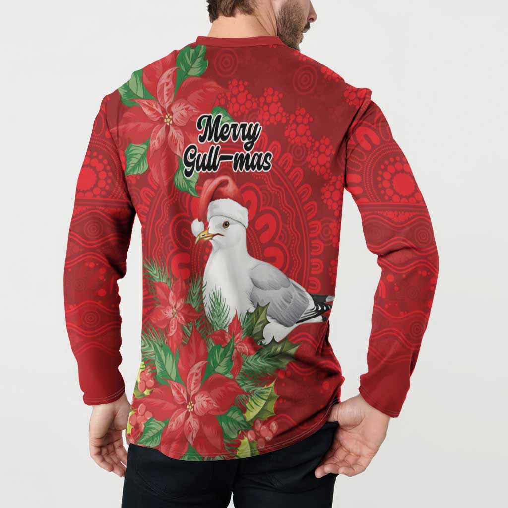 Australian Silver Gull Button Sweatshirt Aboriginal Inspired Christmas - Aussie Hoodie