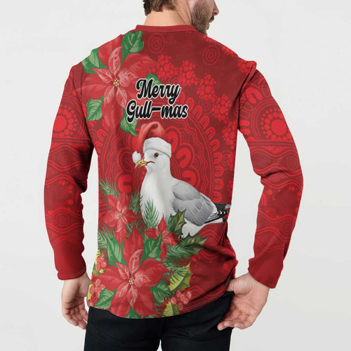 Australian Silver Gull Button Sweatshirt Aboriginal Inspired Christmas - Aussie Hoodie