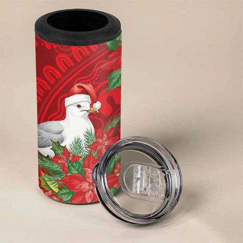 Australian Silver Gull 4 in 1 Can Cooler Tumbler Aboriginal Inspired Christmas - Aussie Hoodie