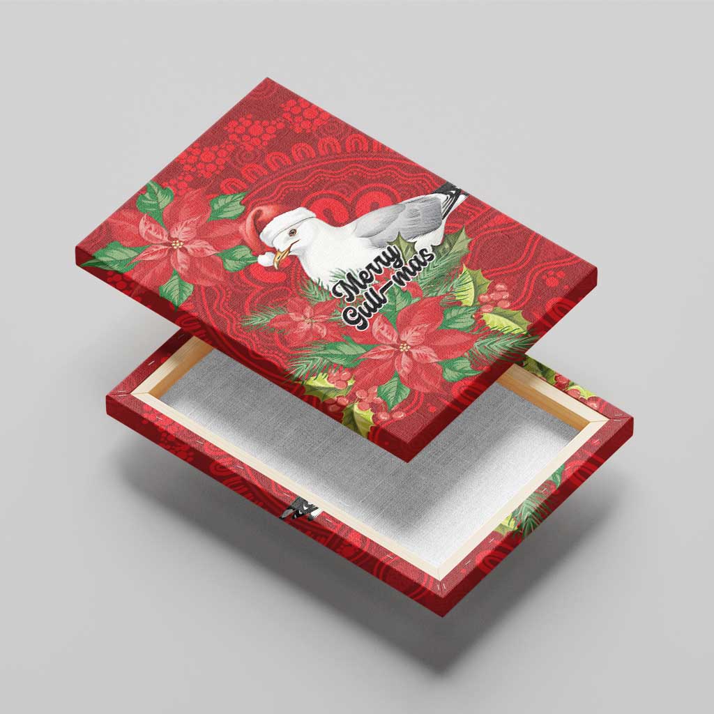 Australian Silver Gull Canvas Wall Art Aboriginal Inspired Christmas - Aussie Hoodie