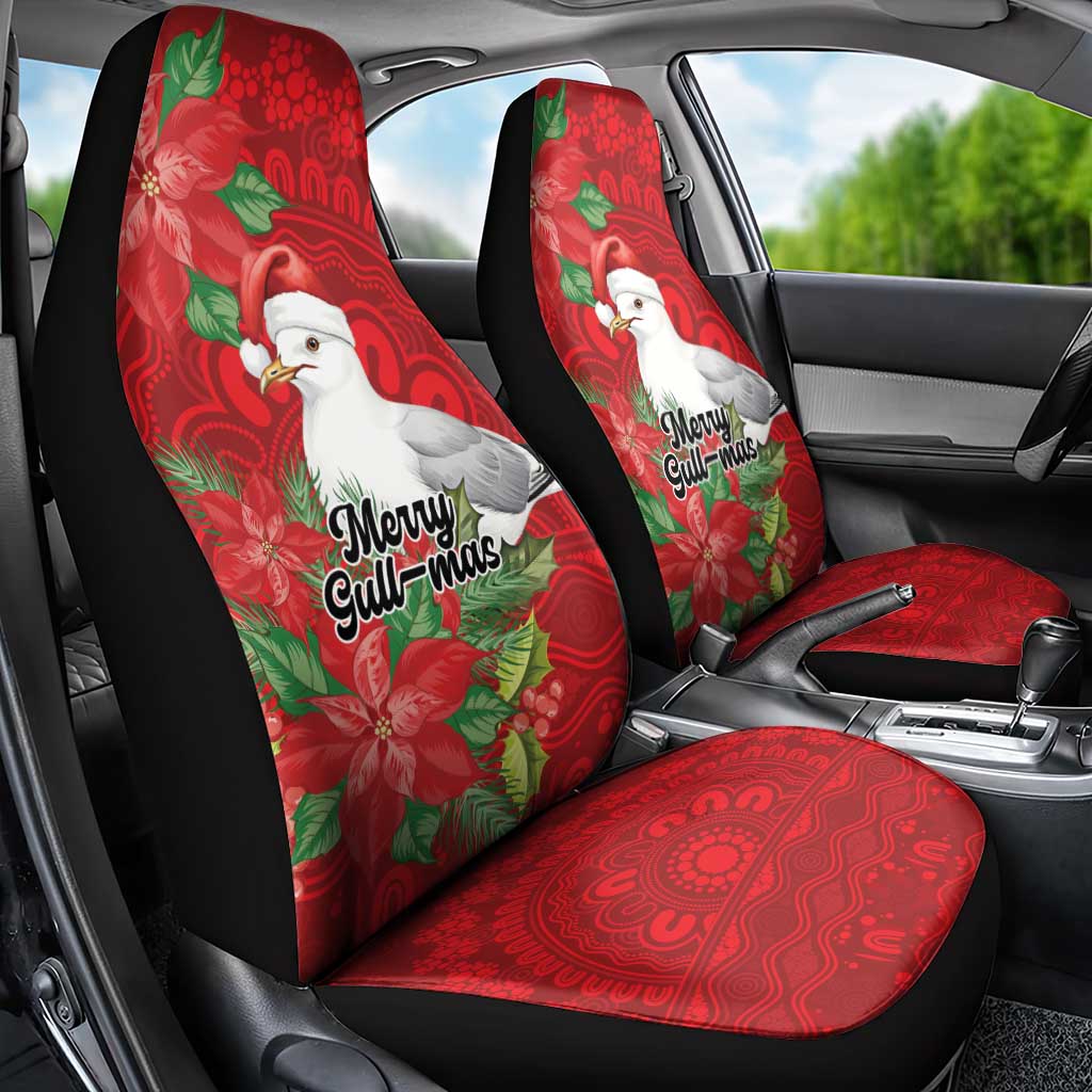 Australian Silver Gull Car Seat Cover Aboriginal Inspired Christmas - Aussie Hoodie