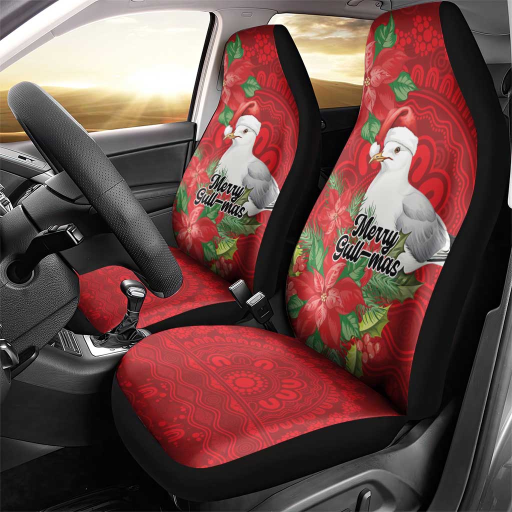 Australian Silver Gull Car Seat Cover Aboriginal Inspired Christmas - Aussie Hoodie