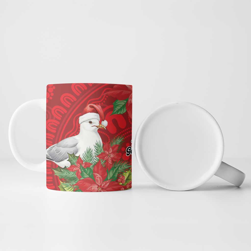 Australian Silver Gull Ceramic Mug Aboriginal Inspired Christmas - Aussie Hoodie