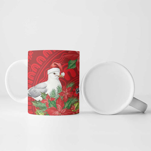 Australian Silver Gull Ceramic Mug Aboriginal Inspired Christmas - Aussie Hoodie