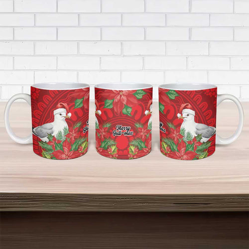 Australian Silver Gull Ceramic Mug Aboriginal Inspired Christmas - Aussie Hoodie