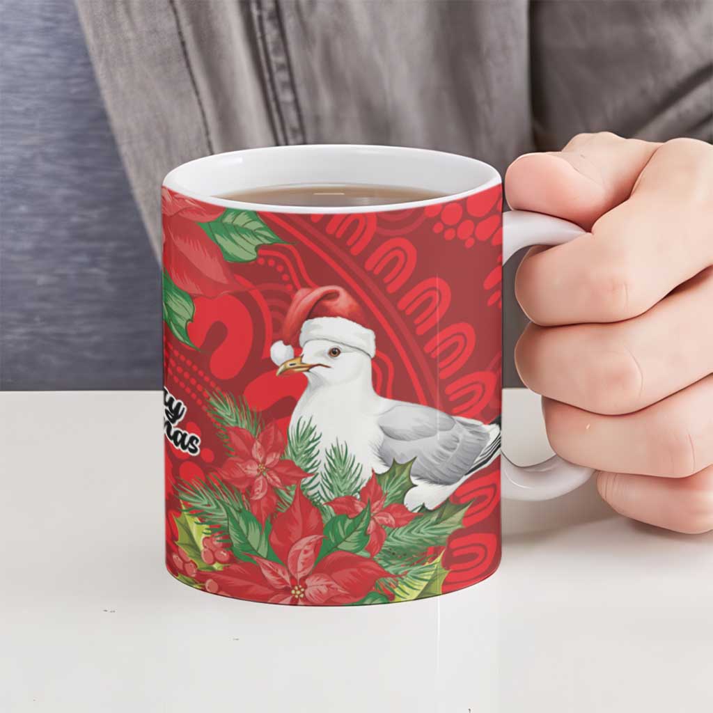 Australian Silver Gull Ceramic Mug Aboriginal Inspired Christmas - Aussie Hoodie