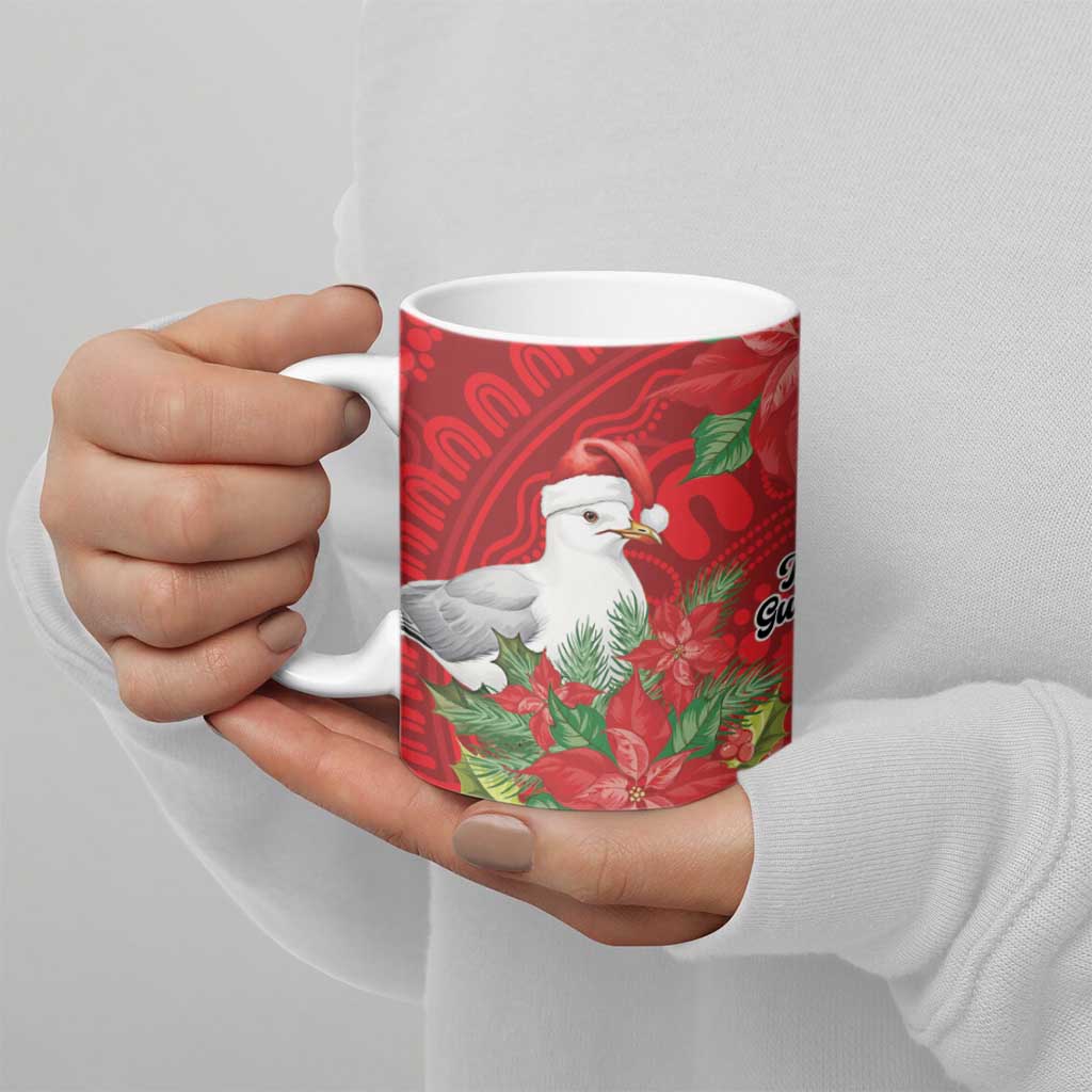Australian Silver Gull Ceramic Mug Aboriginal Inspired Christmas - Aussie Hoodie