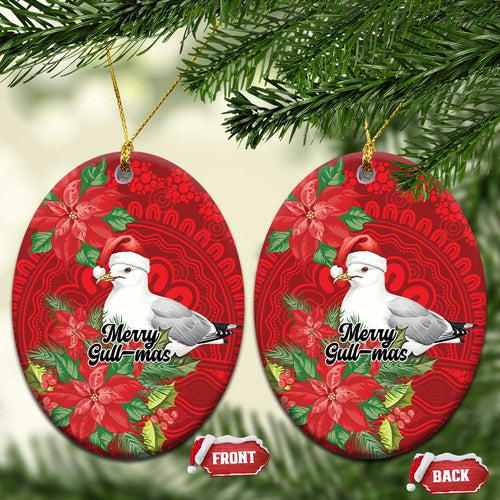 Australian Silver Gull Ceramic Ornament Aboriginal Inspired Christmas - Aussie Hoodie