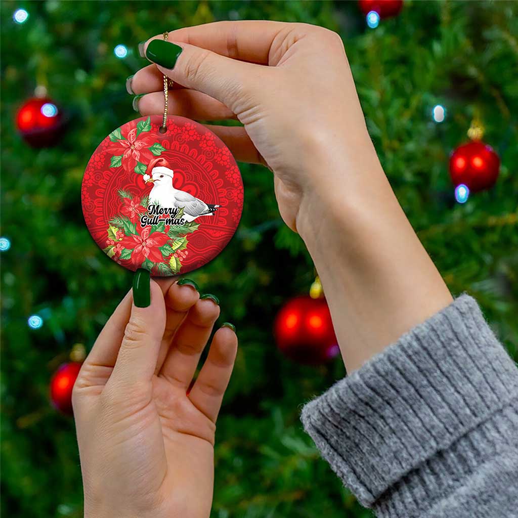 Australian Silver Gull Ceramic Ornament Aboriginal Inspired Christmas - Aussie Hoodie