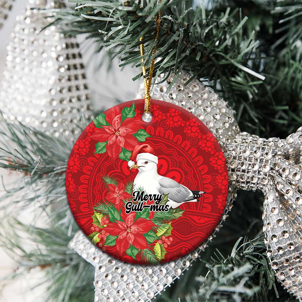 Australian Silver Gull Ceramic Ornament Aboriginal Inspired Christmas - Aussie Hoodie